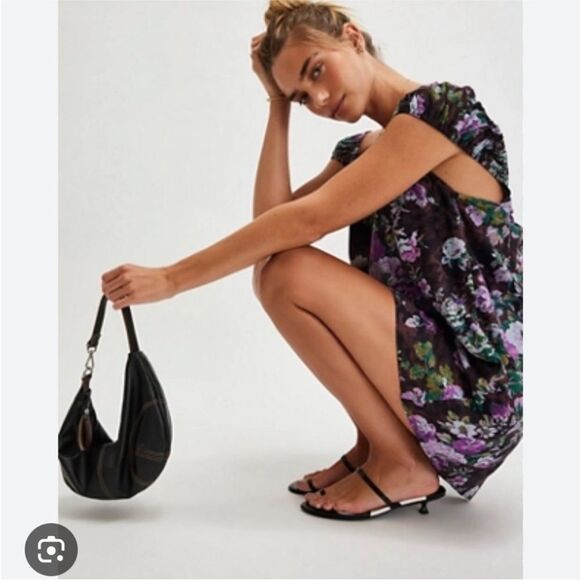 Free People wildflower mini dress floral boho pleated summer cotton linen - Picture 1 of 6